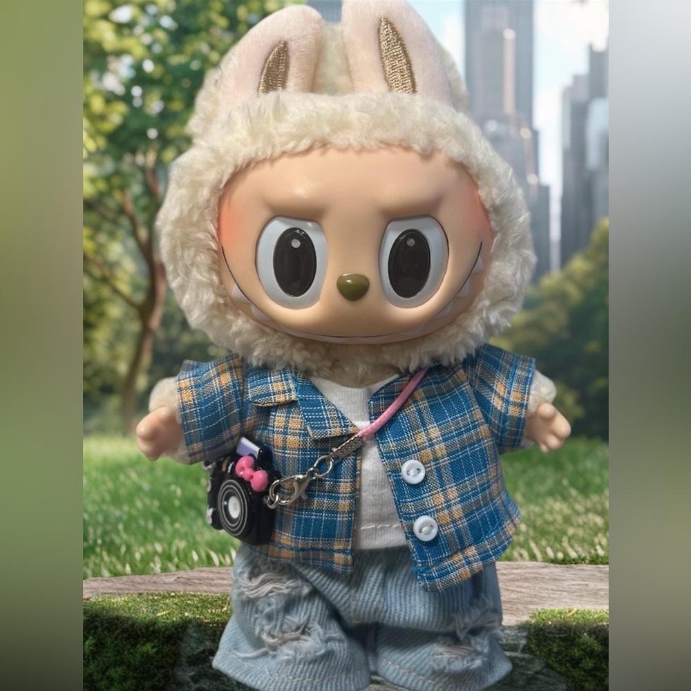 Into nature with Camera Accessory labubu outfit